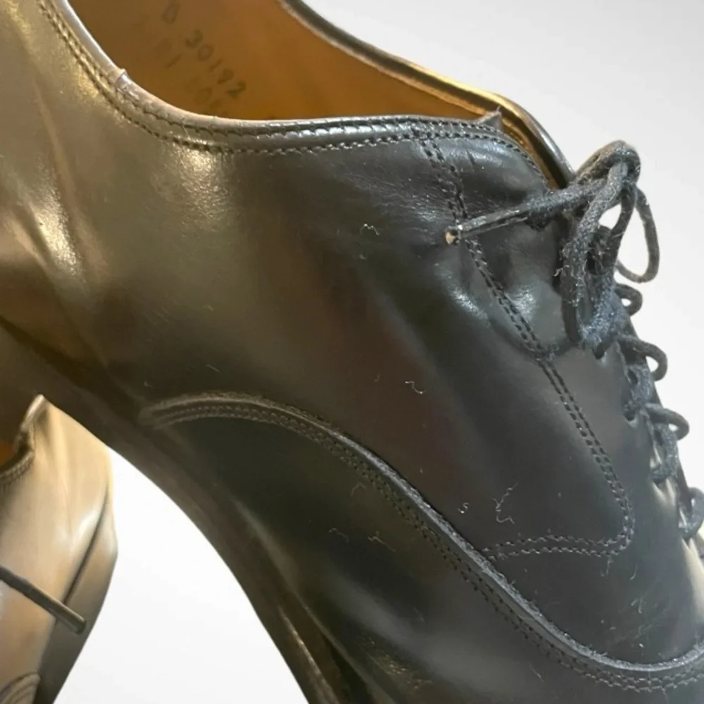 JOHNSTON & MURPHY MELTON CAP TOE TOSCANA LEATHER OXFORDS ITALY SIZE 11.5
